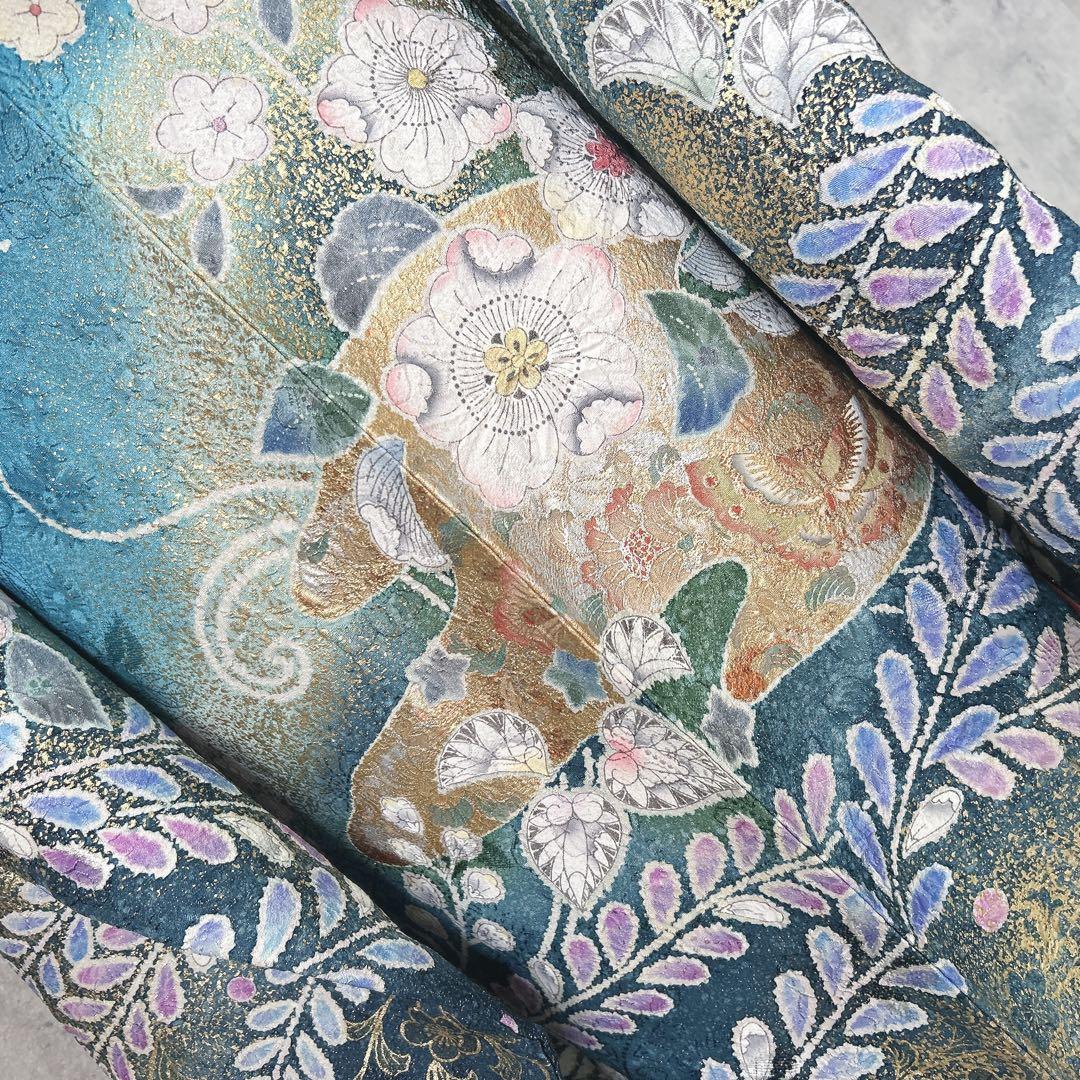 振袖のみ　辻ヶ花　本加工　華やか　水色　金彩加工　成人式　二十歳　p4