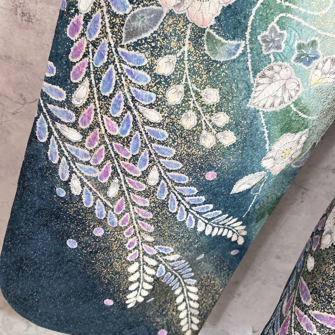 振袖のみ　辻ヶ花　本加工　華やか　水色　金彩加工　成人式　二十歳　p4