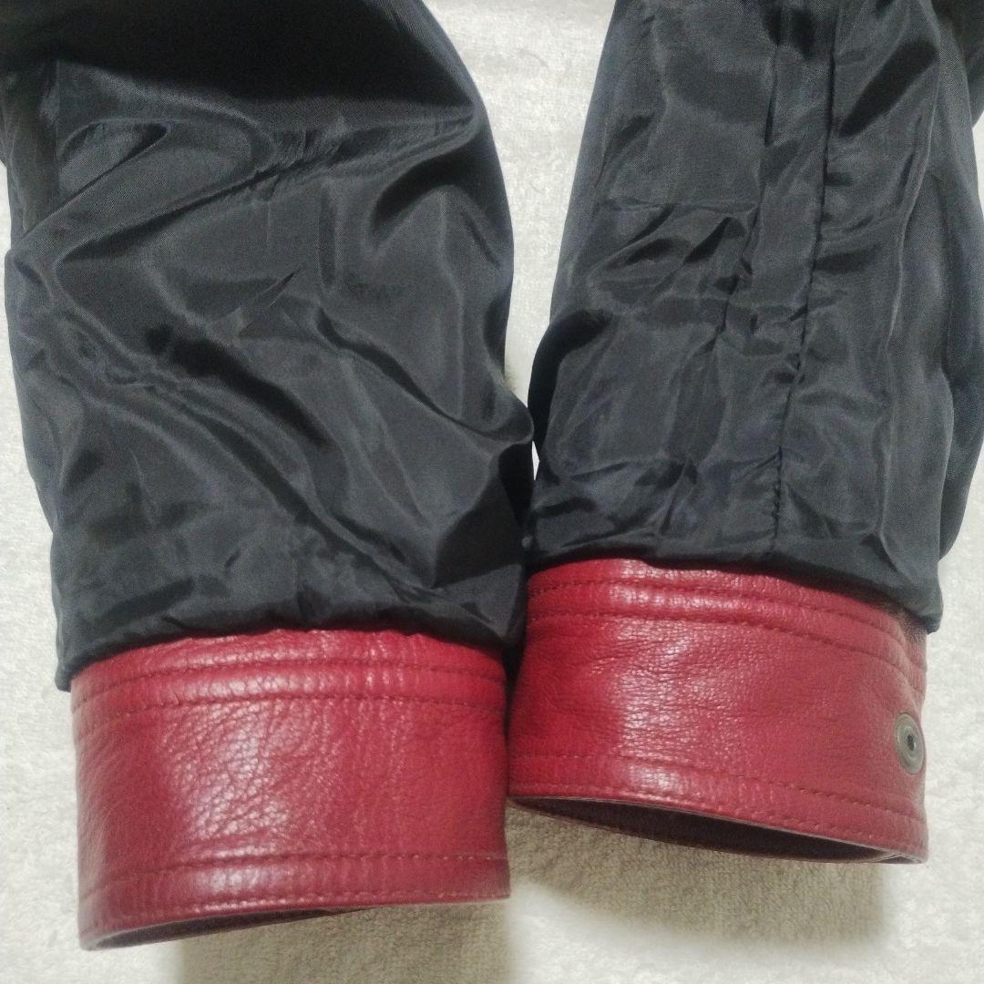 超レア　DEGNER　山羊革　シングルライダースジャケット　コンチョ釦　L　赤