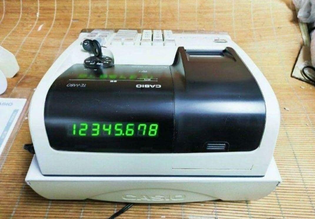 カシオレジスター　TE-M80　中古品　人気機種感熱紙　送料無料　801235