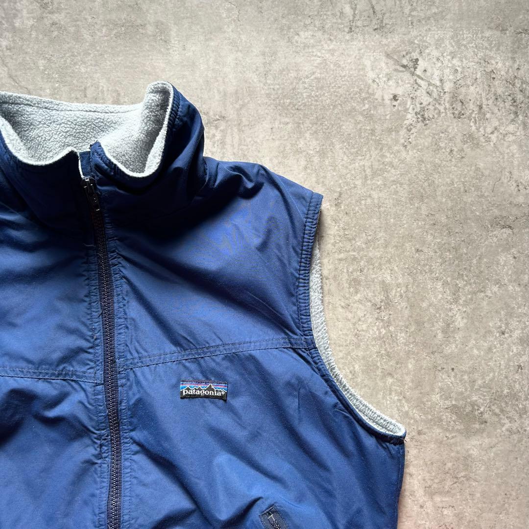 80s パタゴニア シェルドシンチラベスト USA製 ネイビー M 三角タグ