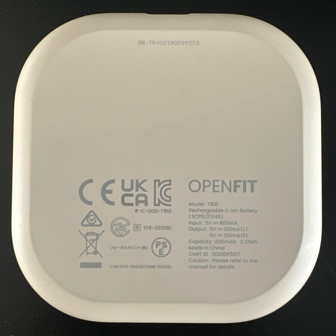 【中古美品】【海外版】Shokz OpenFit骨伝導ワイヤレスイヤホンT910