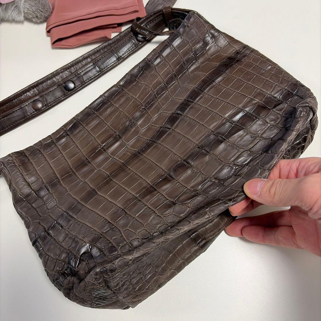 「Azumamaさん専用〜ʕ•ᴥ•ʔ」Ibiza ダークブラウン ワニ革 ショル