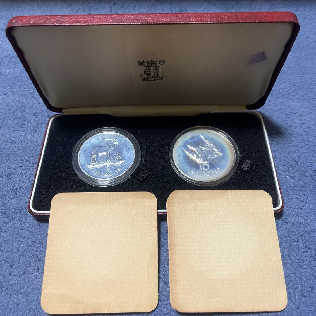 Zambia ザンビア 銀製 5、10 クワチャ 保証書付き 送料込み