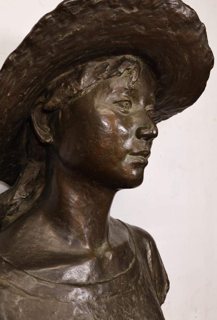 【真作】　日展彫刻作家　田畑功 作 ブロンズ像 胸像　重さ41㎏　BK001