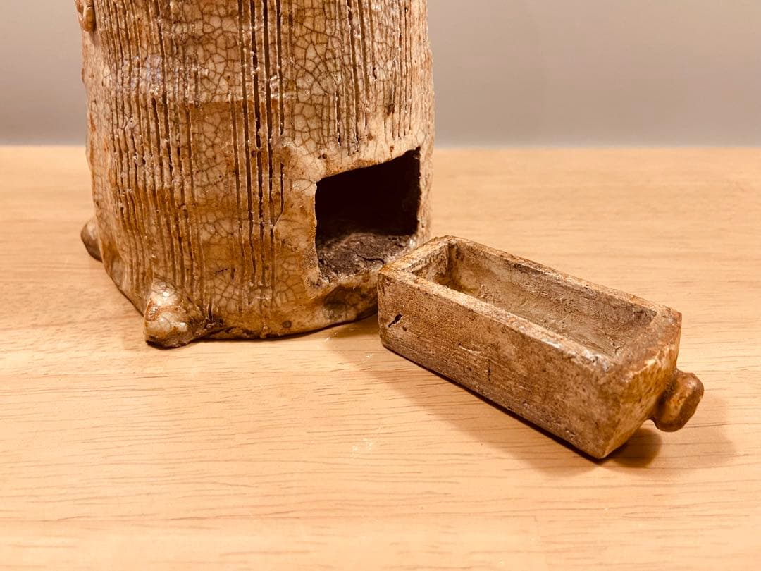 織部　南蛮人蝋燭台　vintage ORIBE￼