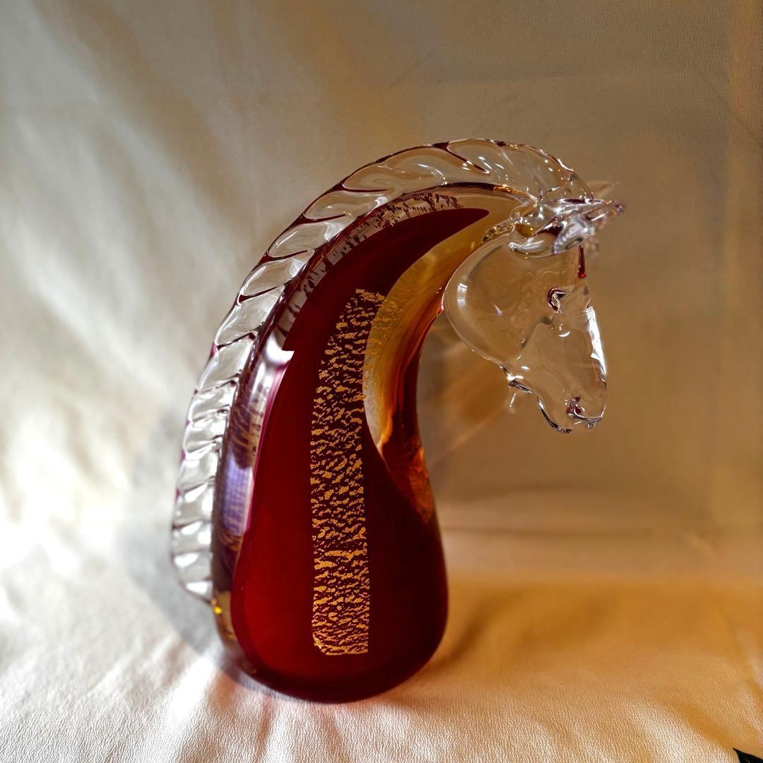 Multi Glass ガラスの馬の置物　2セット