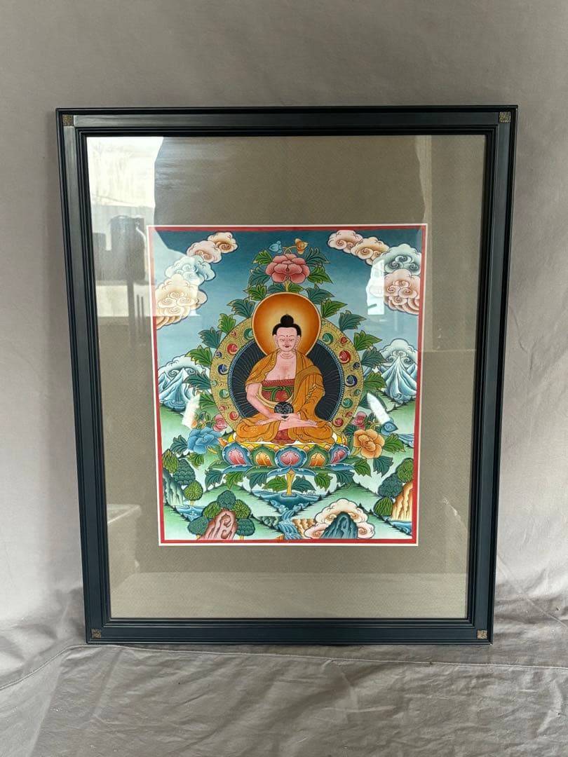 チベット仏教 曼荼羅 タンカ 肉筆コットンキャンパス手書き