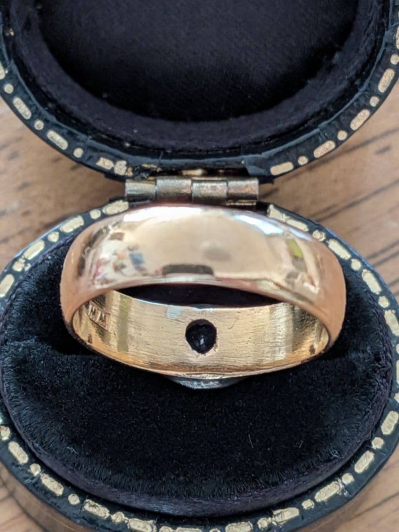 アンティーク 22金 サファイア バンドリング 英国 純金