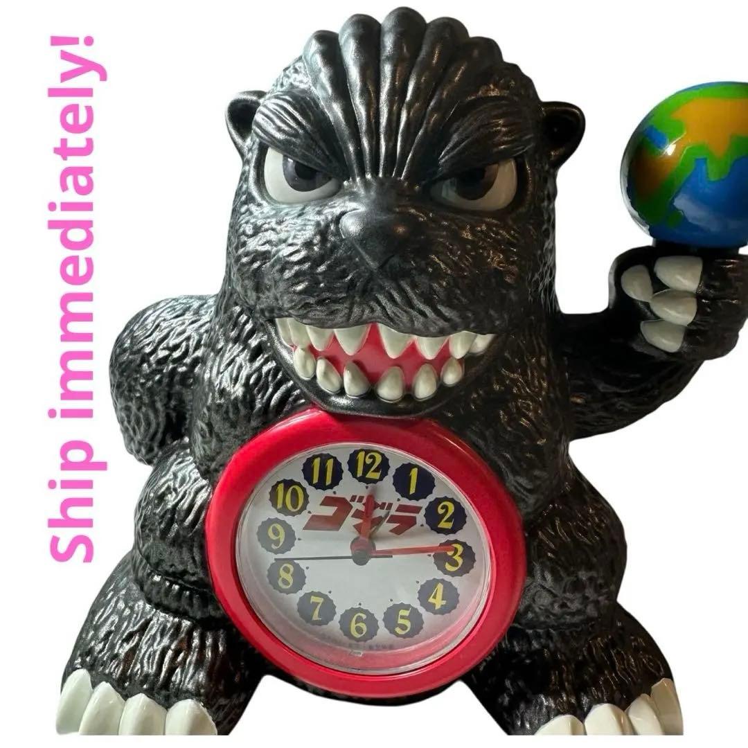 ゴジラ 目覚まし時計　動作確認　約25cm 時間になると、ゴジラの咆哮 目が光る