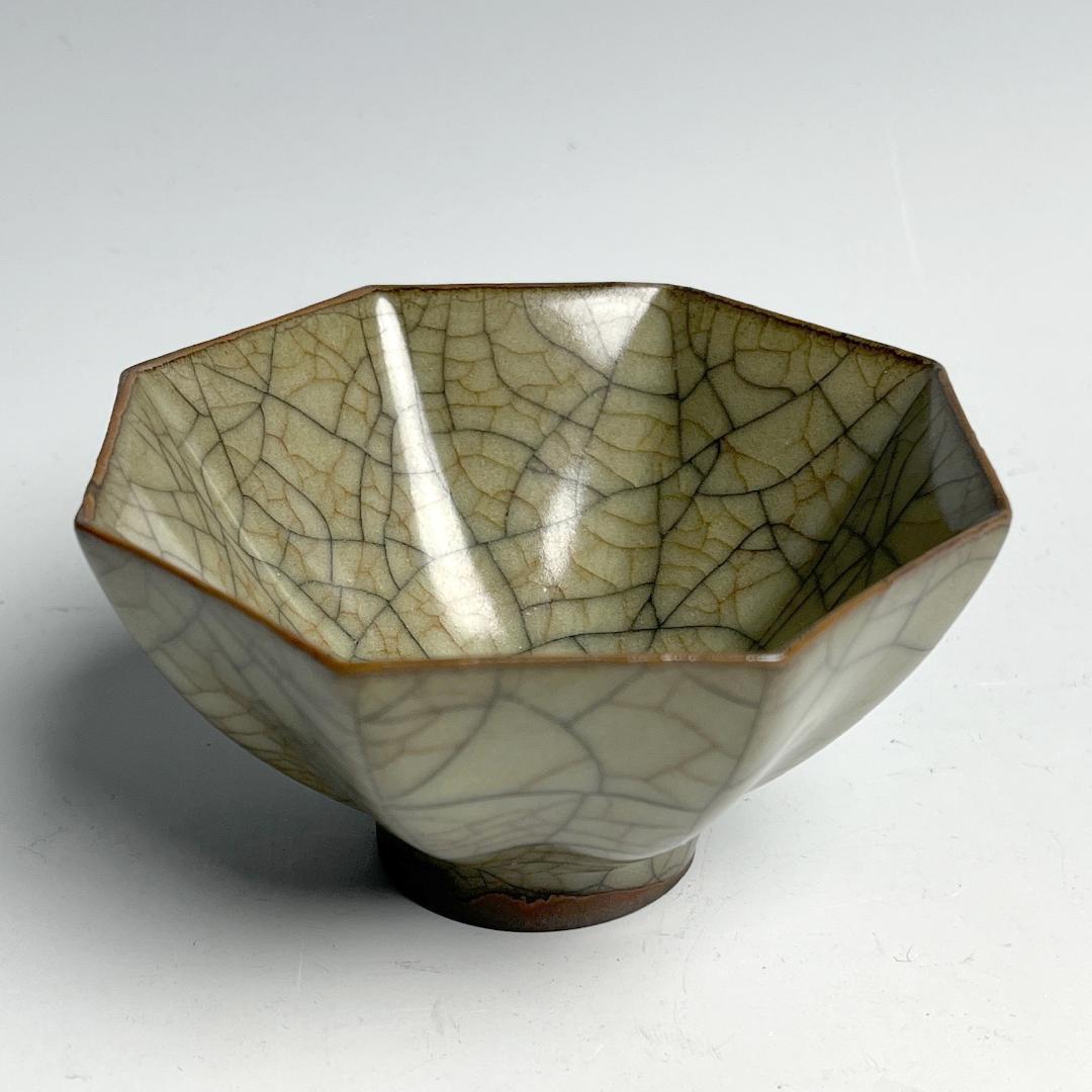 哥窯 八角盌 中国古玩 中国美術 唐物 擺件