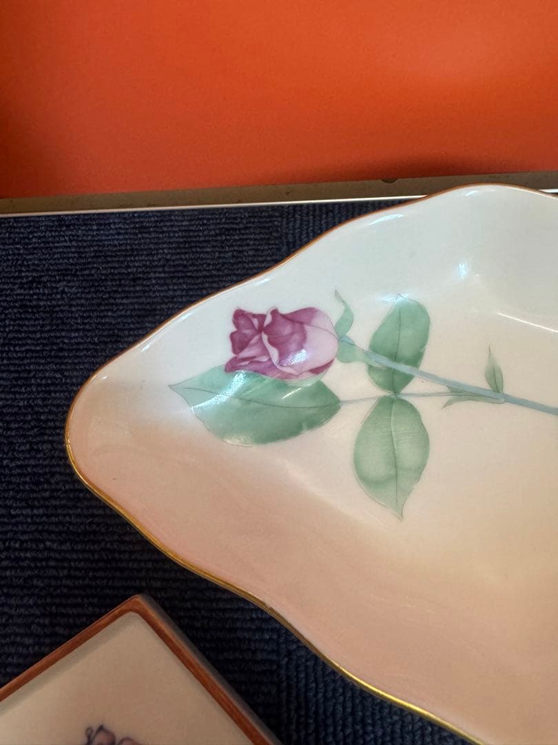 1893 香蘭社　菱形皿2客　菱形鉢1客　金彩