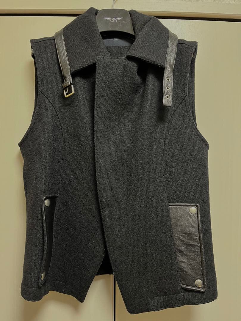 定価13万イヴ・サンローラン コレクション着ウールベスト ステファノ・ピラーティ