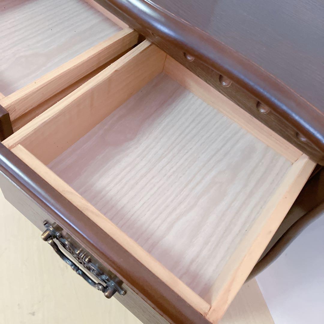 HIKARI アンティーク調　サイドキャビネット　サイドチェスト　電話台