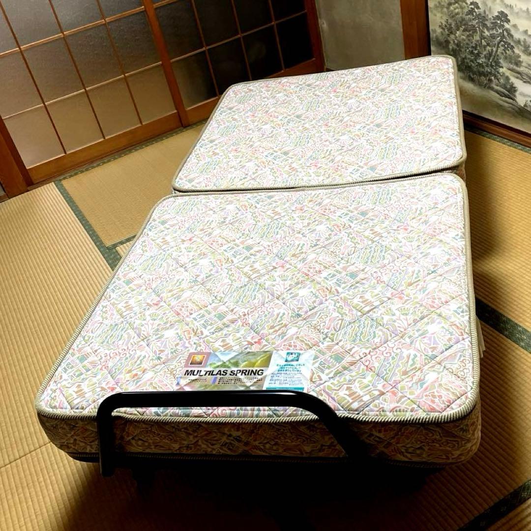 美品☆フランスベッド　折りたたみベッド　山折り　S-パンテオンN-71B