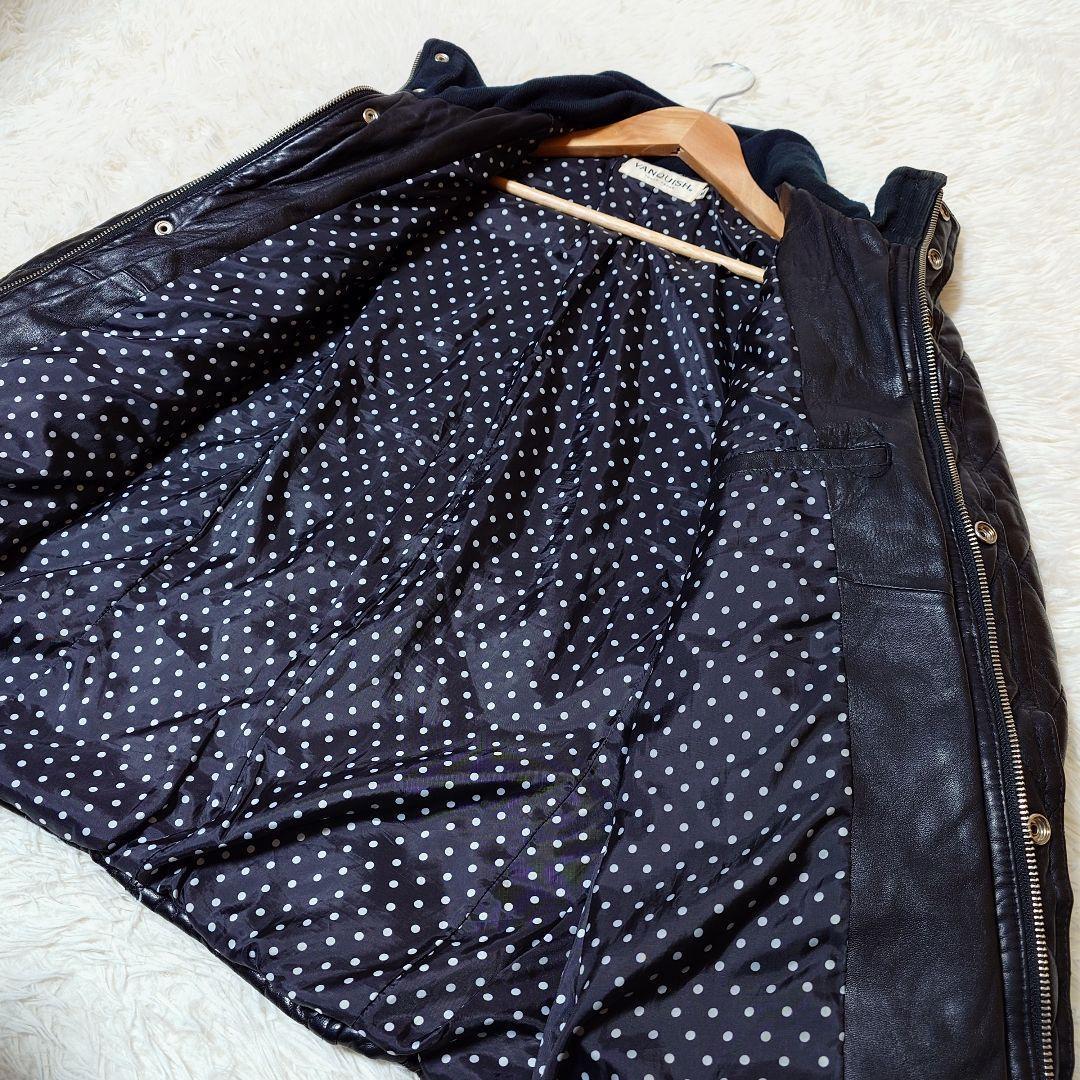 希少 ヴァンキッシュ【M】羊革 キルティングレザージャケット 黒 ☆美品☆