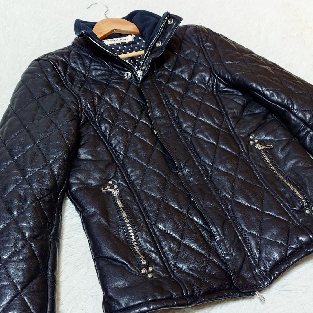 希少 ヴァンキッシュ【M】羊革 キルティングレザージャケット 黒 ☆美品☆