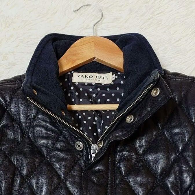 希少 ヴァンキッシュ【M】羊革 キルティングレザージャケット 黒 ☆美品☆