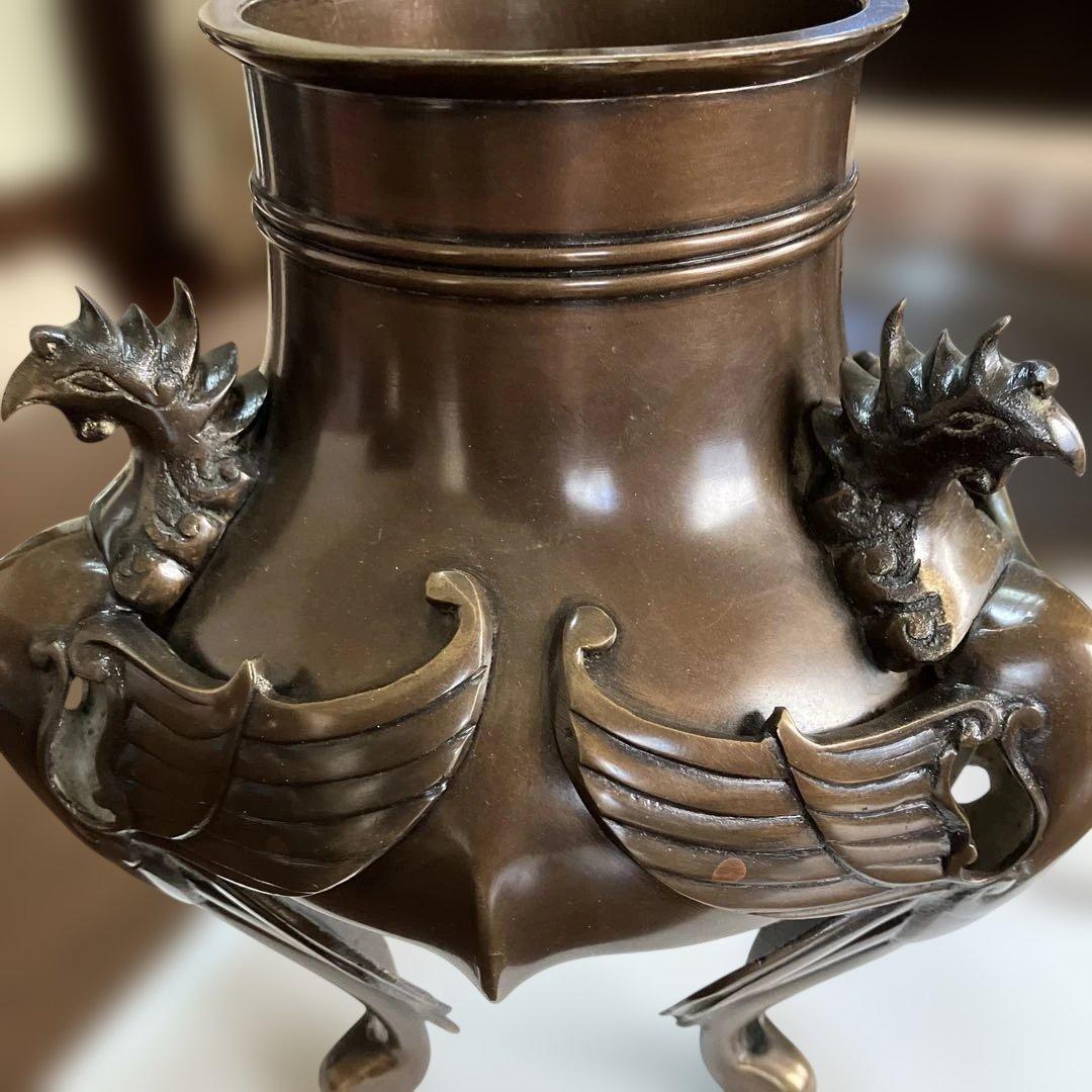 茶道具・花器花瓶　薄端・鳳凰足　ビンテージ　古道具(蔵出し骨董品)