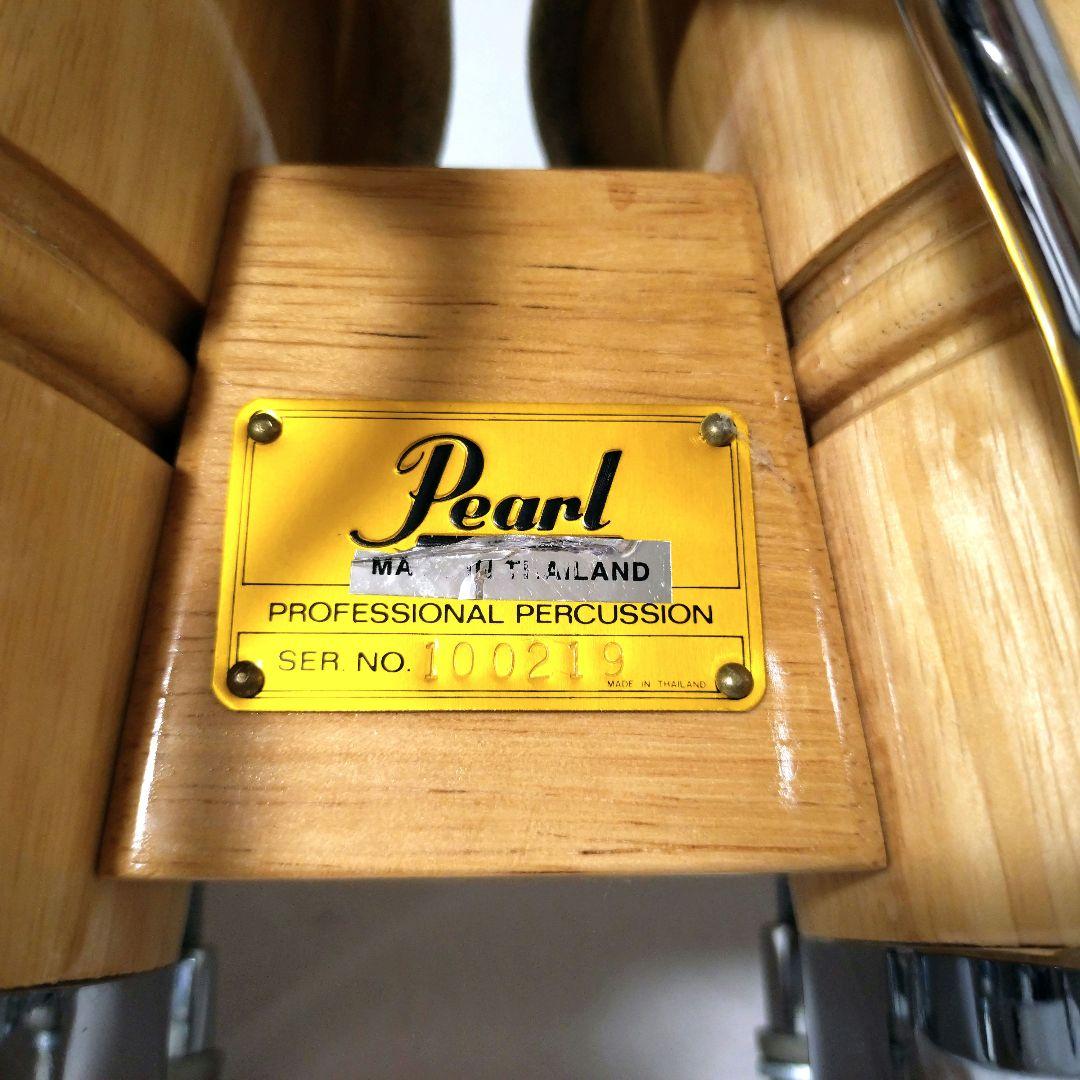 Pearl　ホワイトウッドボンゴ　スタンド　セット　BG-209W　本皮　パール