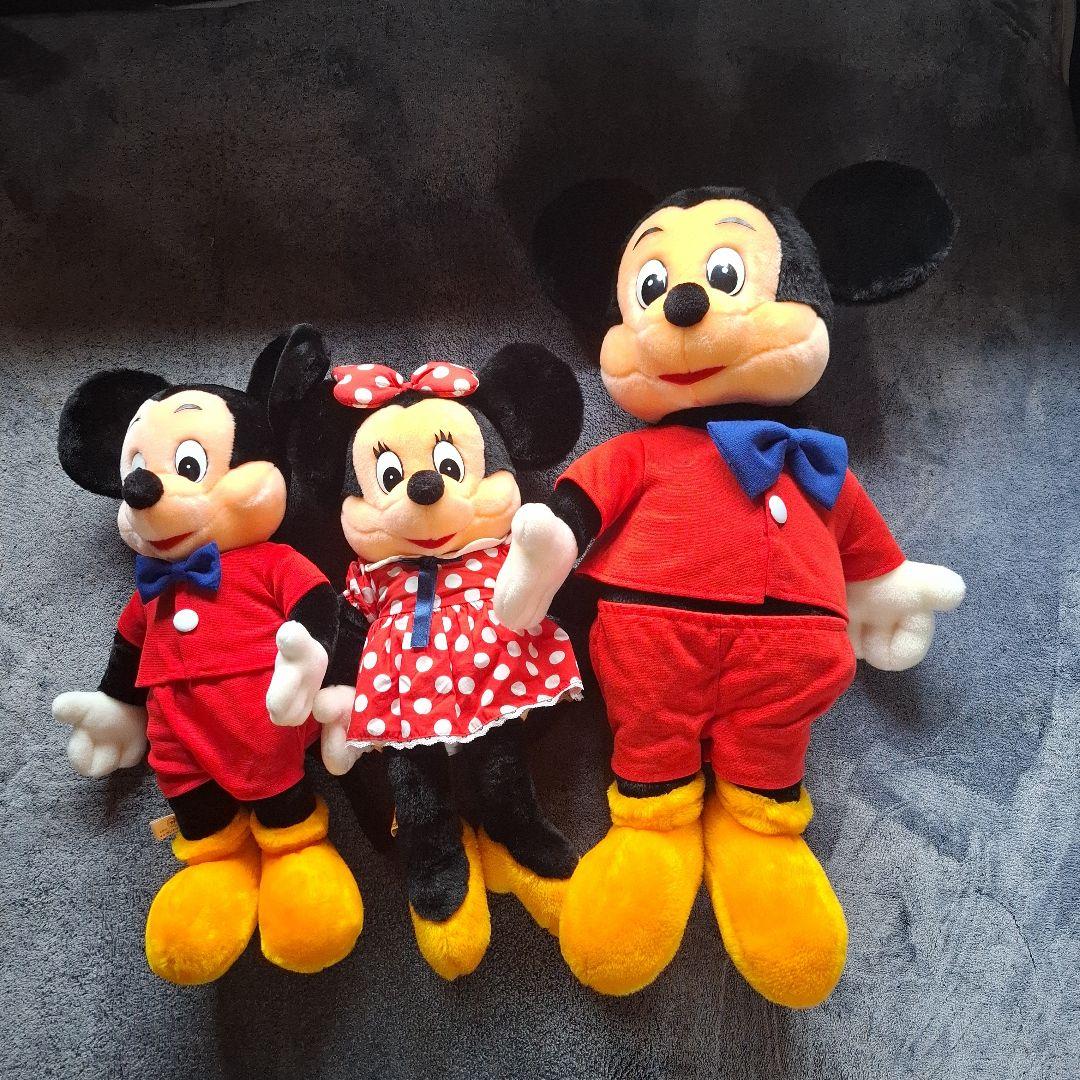 希少激レアミッキーマウス・ミニーマウスぬいぐるみ3体セット