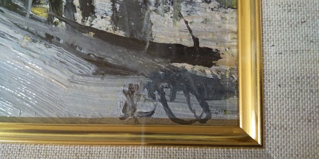 絵画 小松明 帰り道 油絵 油彩 SM