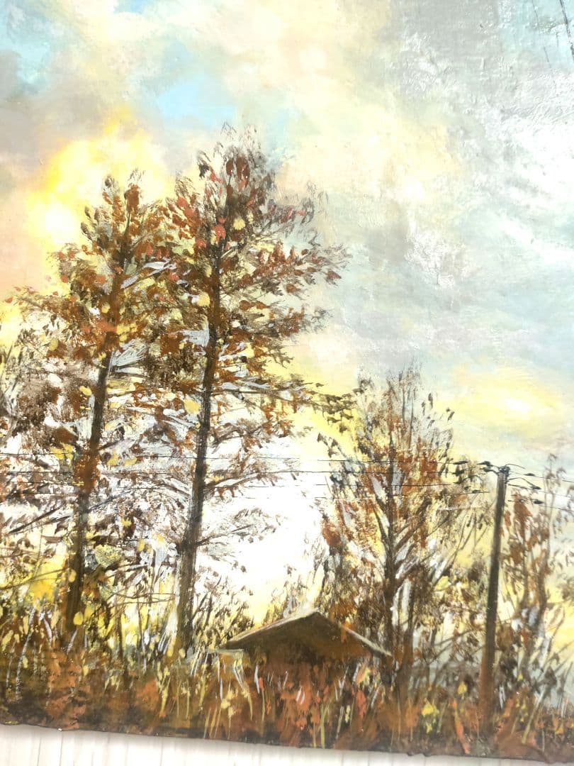 秋の十勝【油絵】士幌の秋【1点物の原画】作者サイン入り◆F3号サイズ