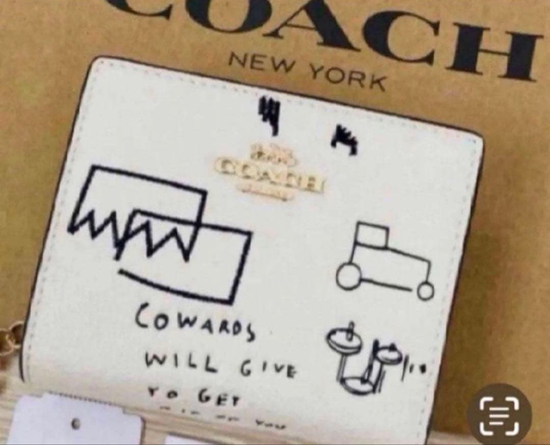 COACHパスキアコラボホワイト白二つ折り財布スナップウォレット.新品未使用品