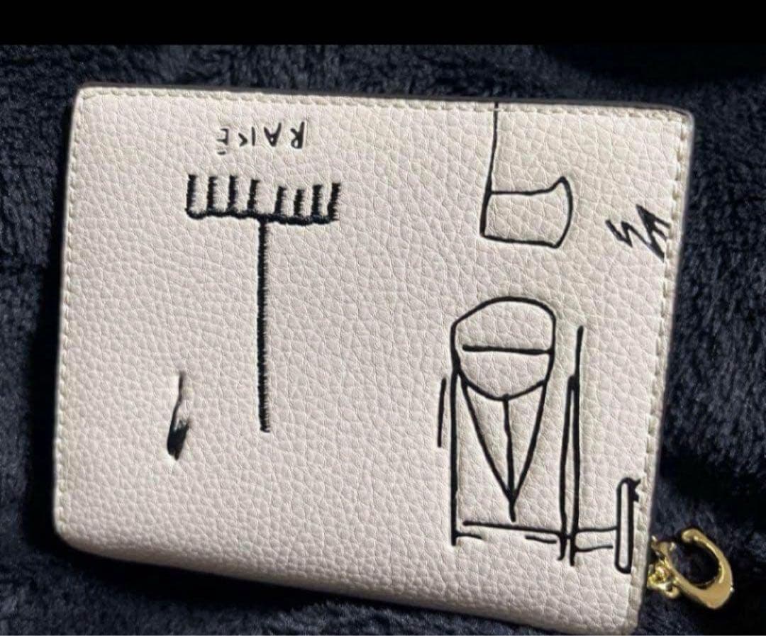 COACHパスキアコラボホワイト白二つ折り財布スナップウォレット.新品未使用品