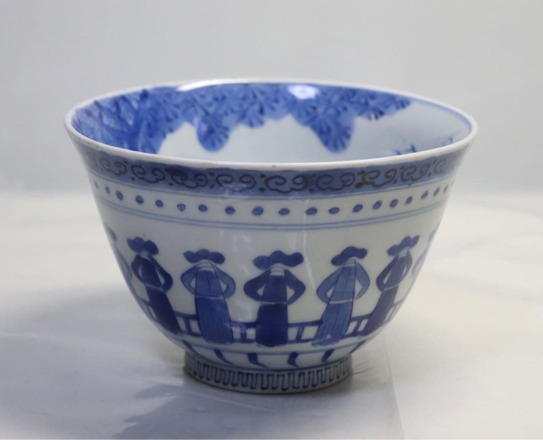 染付　南蛮人群像図鉢　永楽年製　送料込み1205