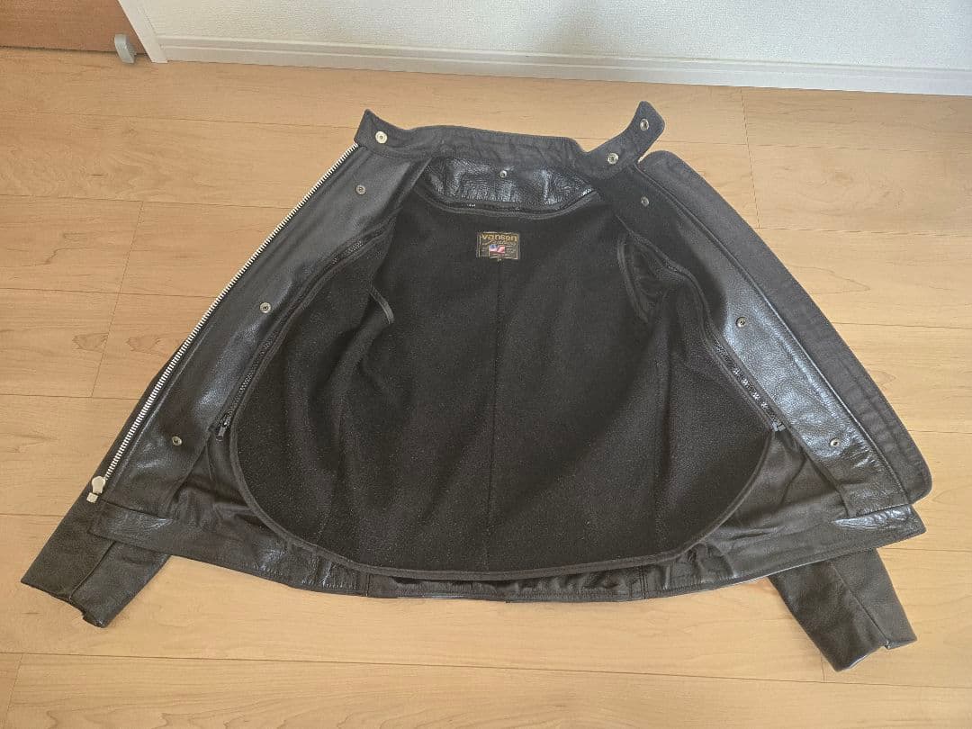 【美品】VANSON タイプB ライナー付 シングルライダース 38　値下げ中