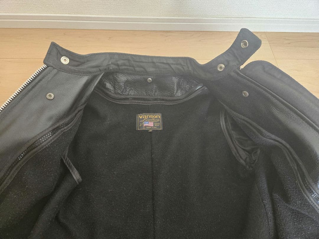 【美品】VANSON タイプB ライナー付 シングルライダース 38　値下げ中