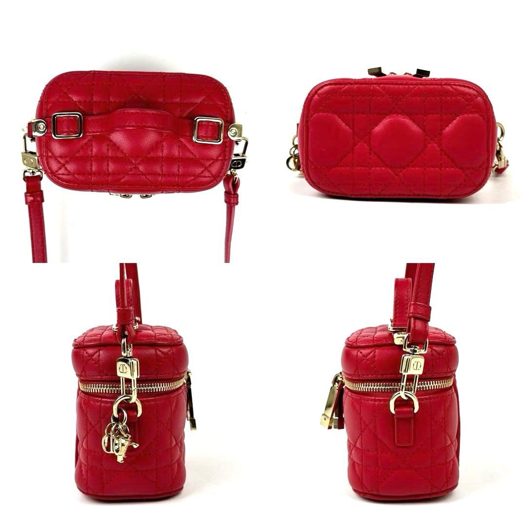 極美品■ディオール　マイクロ　バニティ　ショルダーバッグ　カナージュ　ラムレザー