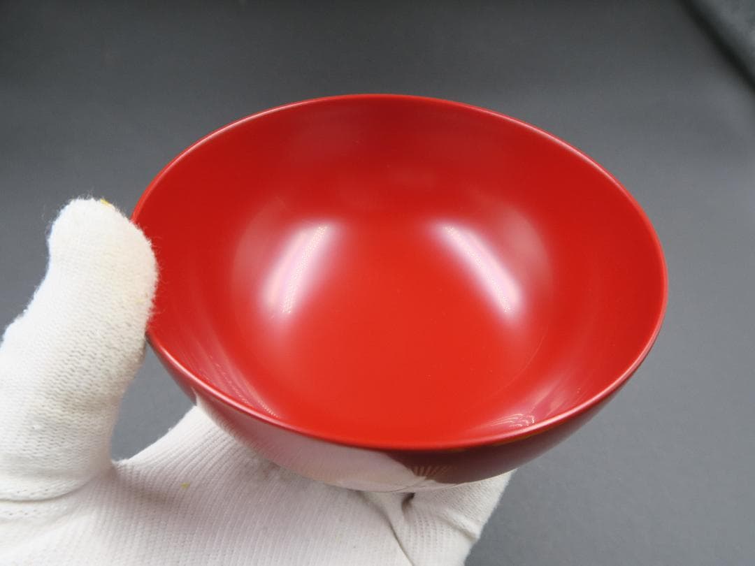 【輪島塗】夫婦椀 松沈金 大向高洲堂 福久勝利作 朱・黒塗 天然木 二客揃 共箱