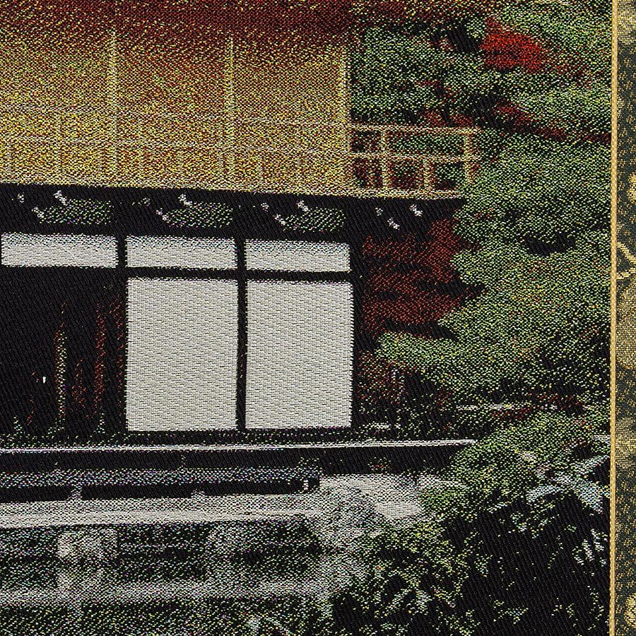 掛軸 西陣織 金糸織物「金閣寺 般若心経」掛軸 有馬頼底箱書き