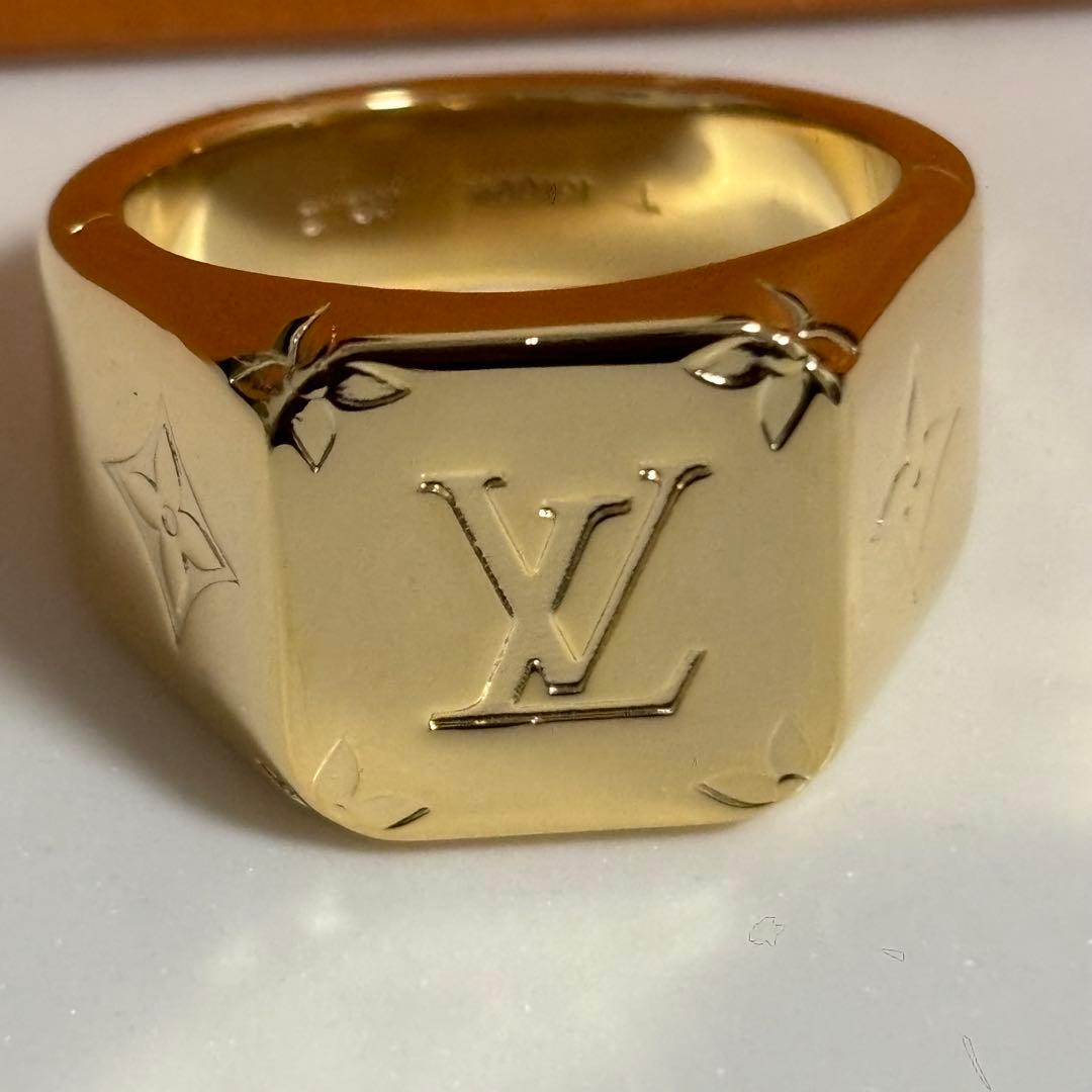 LOUIS VUITTON シグネットリング　極美品　モノグラム　21号　刻印L