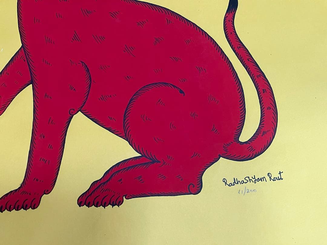 Tara Books “SLOW CAT” スクリーンプリントハンドメイドカード