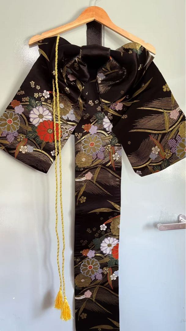 4️⃣着物 豪華 振袖 袋帯 作り帯 巾着バッグ 3点セット