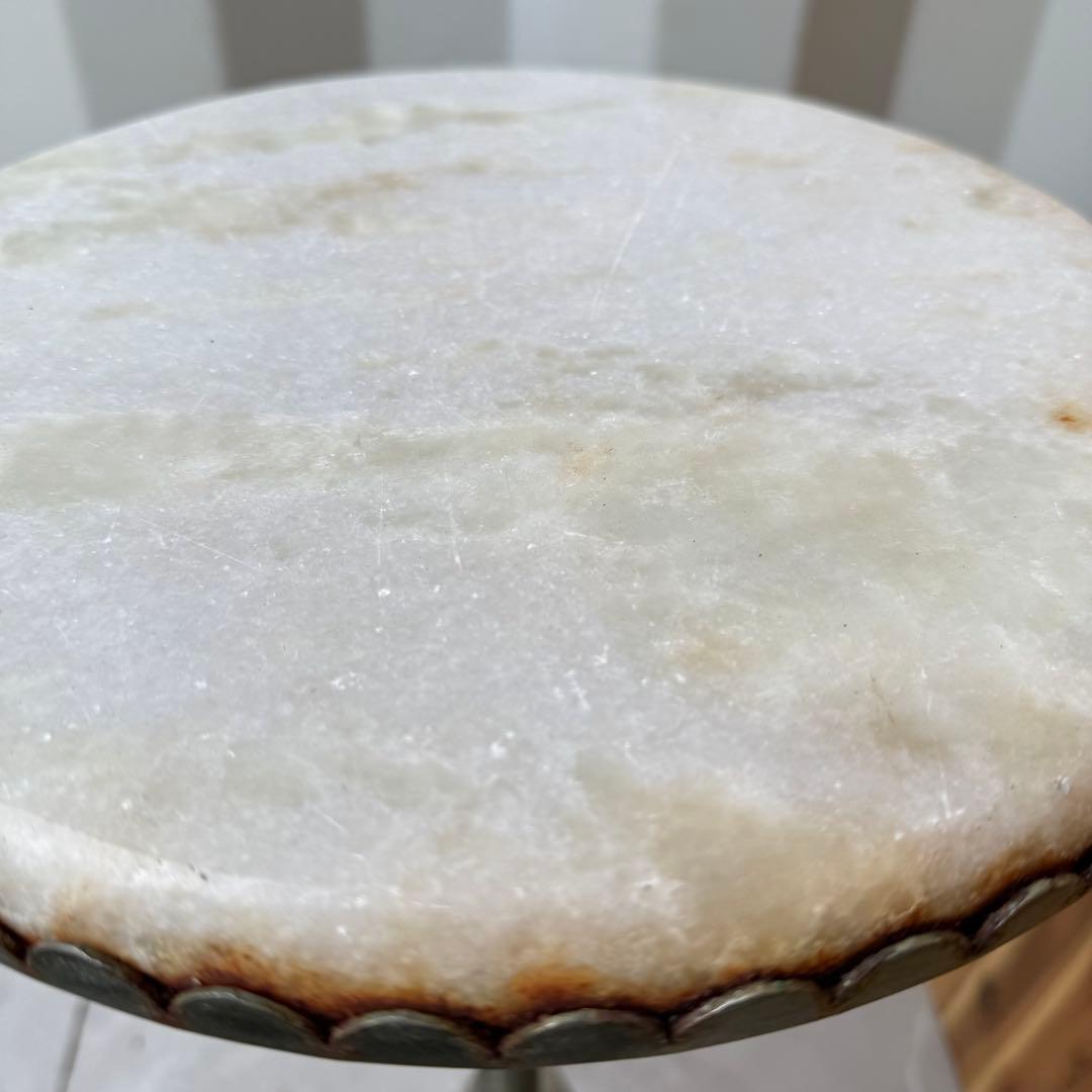 希少品✨ アンティーク家具 サイドテーブル 大理石 円卓 花台 直径31cm