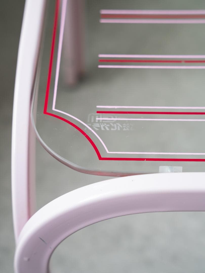 80-90's ポストモダン アイアン ガラステーブル レトロポップ