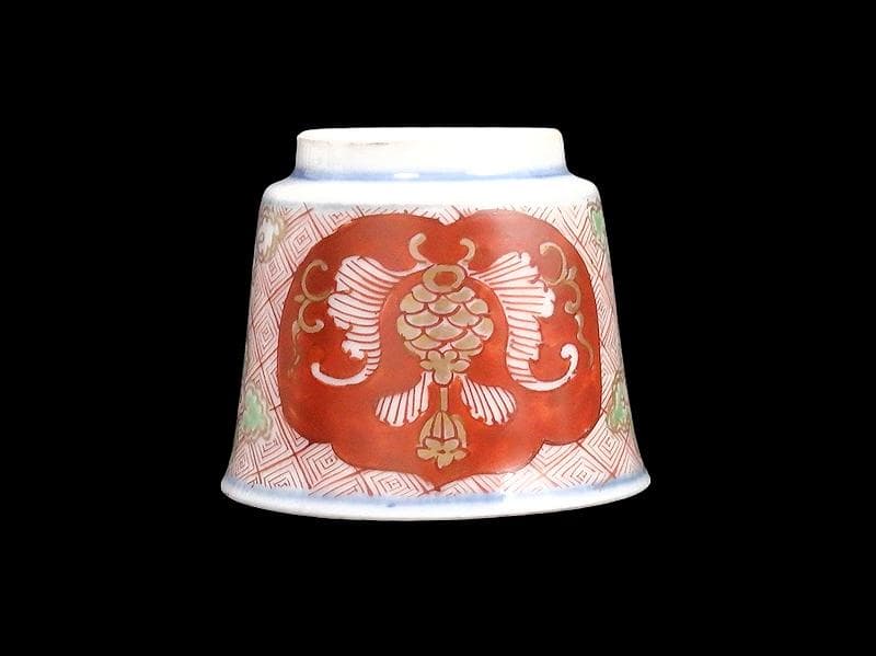 大聖寺伊万里　金襴手　金唐草に牡丹の図　小猪口　５客　N276AS-CZm