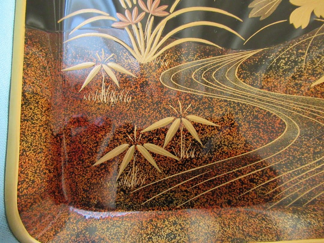 象彦 蒔絵 梨地 お盆 金彩 最高級 漆 金 京都 漆芸 漆芸