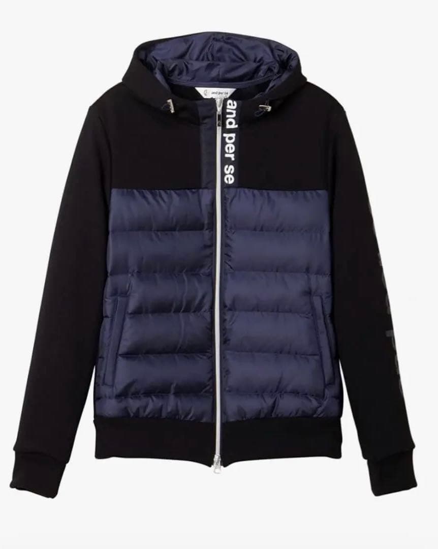 美品 and per se 中綿 フーデットブルゾン ダウン アンパスィ