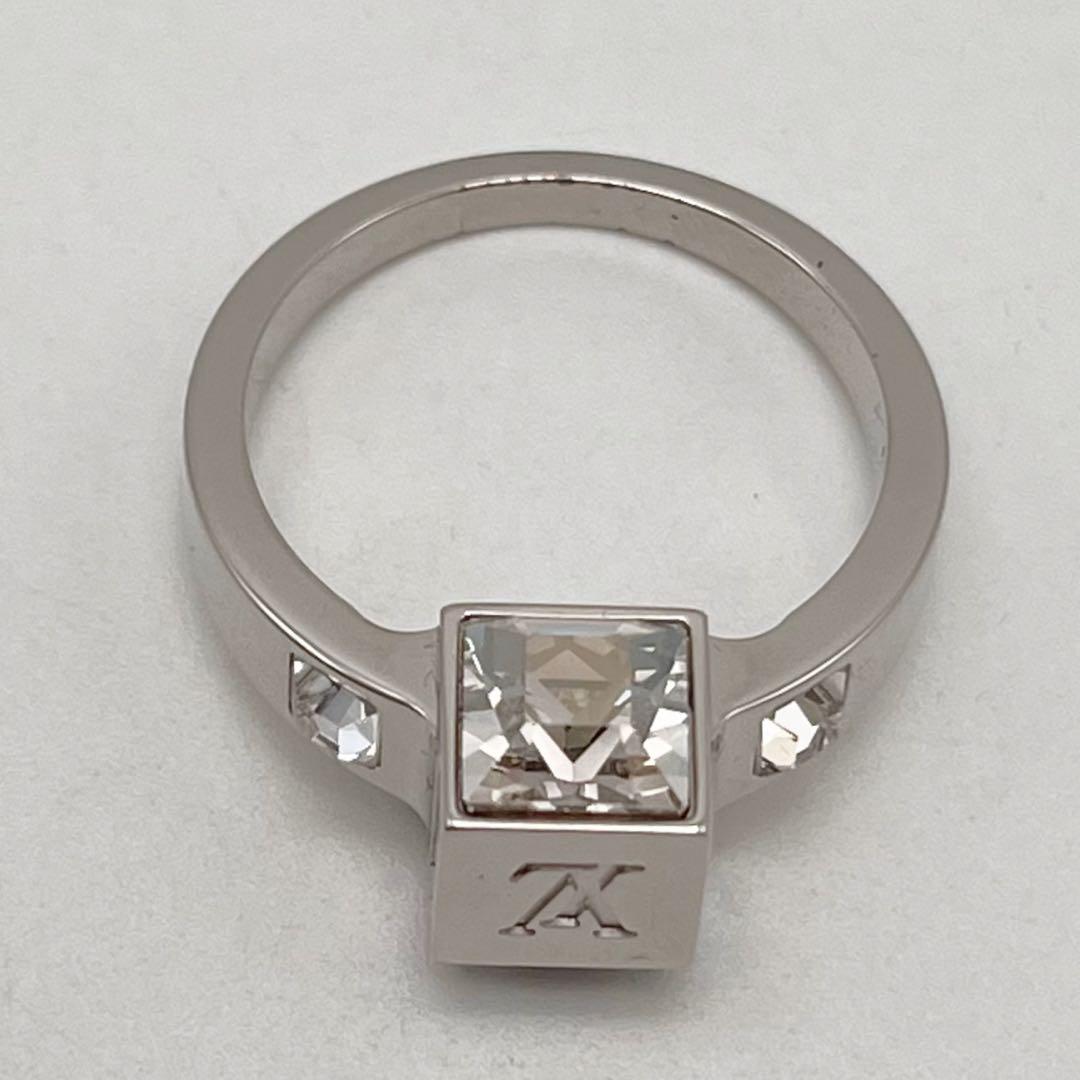 ルイヴィトン バーグギャンブルリング L 指輪 シルバー ラインストーン 美品