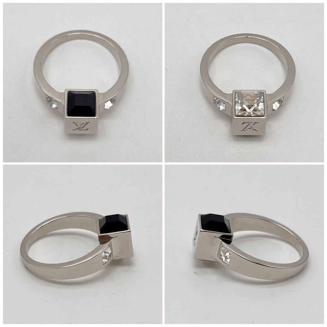 ルイヴィトン バーグギャンブルリング L 指輪 シルバー ラインストーン 美品