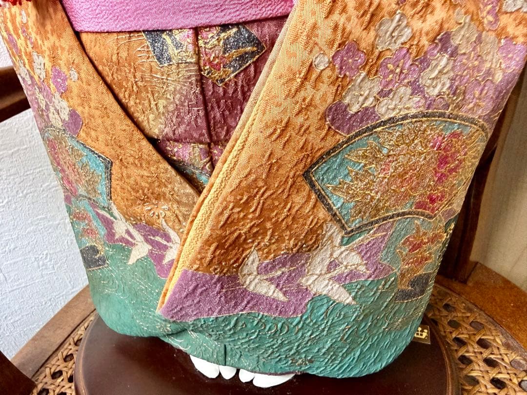 豪華 飾り市松 市松人形 50cm 特製 日本人形 着物 玉虫色