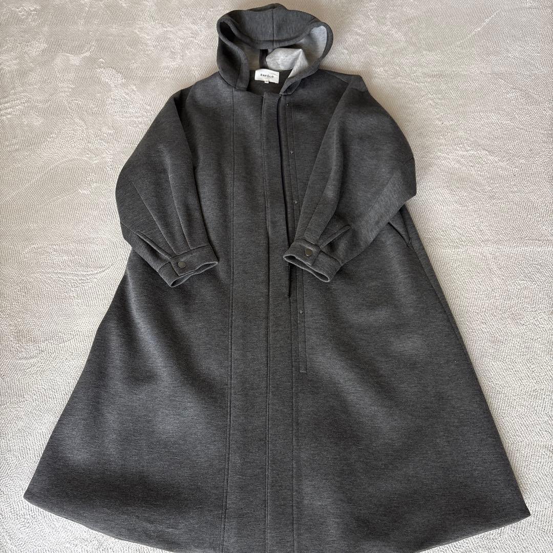 極美品❣️ ENFOLD エンフォールドボンデイング フレア コートグレーロング