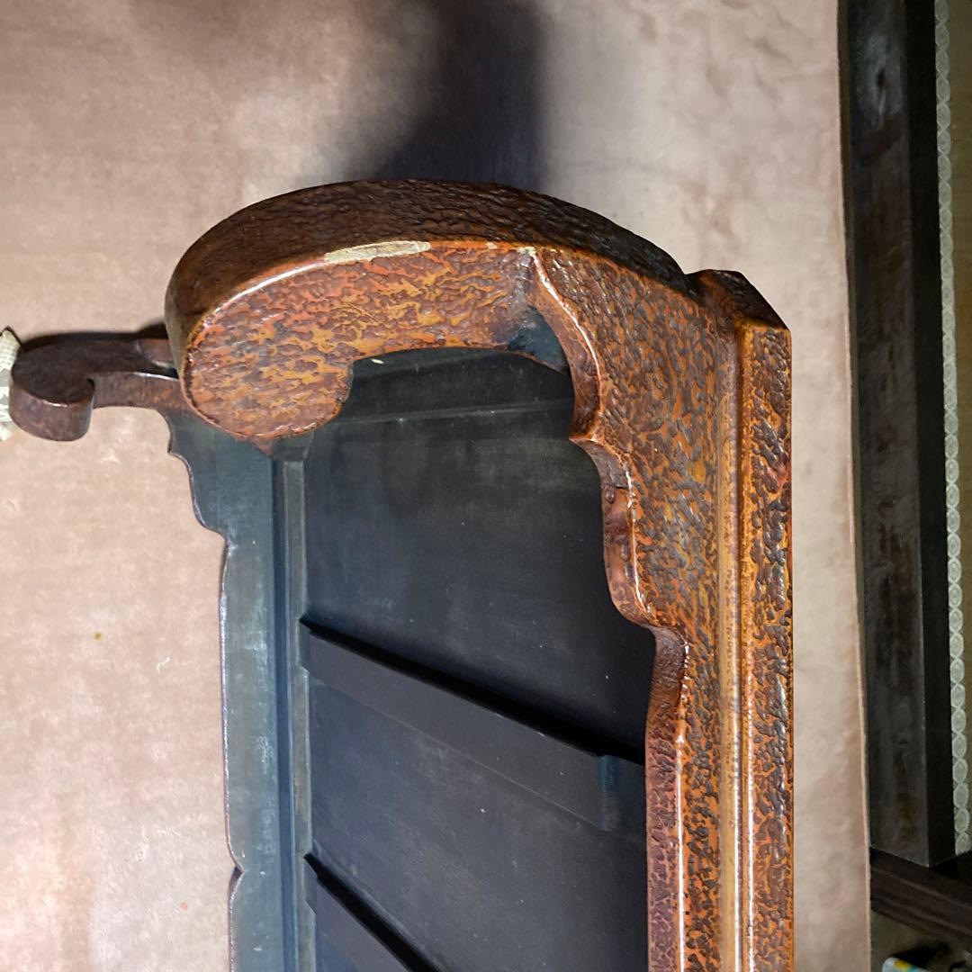 赤褐色 木製座卓 装飾的な脚部