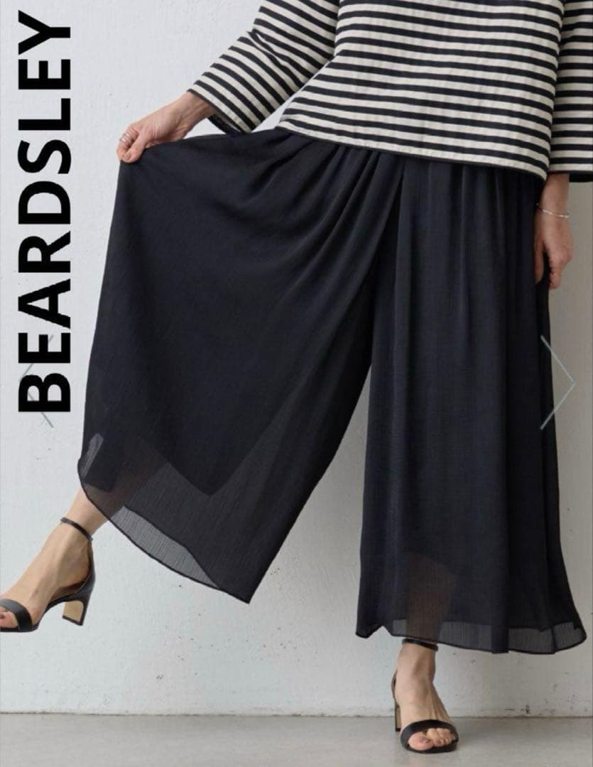 短時間着用　ビアズリー NEW シワシフォンギャザーパンツ