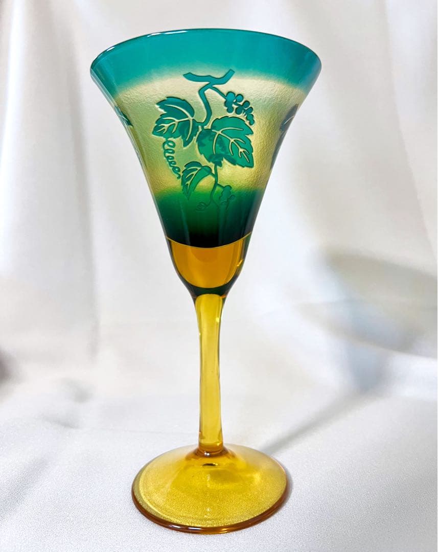 鸛《美品》現代の名工 黒木国昭 綾工房 ワイングラスペア＆ぐい呑みペア切子ガラス